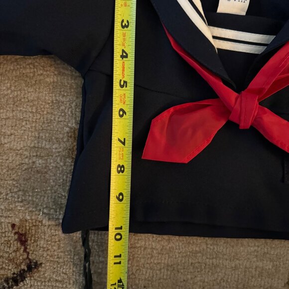Vtg R-Gee Originals Infant Navy Sailor Suit 12M Red Tie & Embroidered Sleeve - Picture 8 of 8